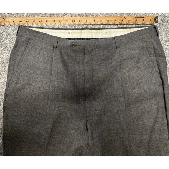 Tommy Hilfiger Suit Mens 48 Long Pants 40x31 Gray Vintage Double Breasted